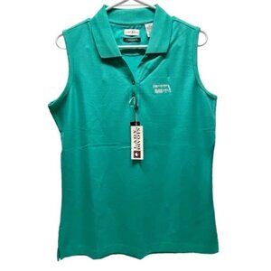 Lady Divots Sleeveless Polo Women's Large‎ Sea Green "The Rail" Golf Course NWT